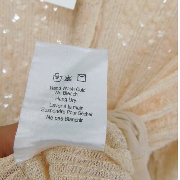 NWT Heartloom Ivory Sequin Turn Button Down Collar Beatrix Bodysuit Size Small - Picture 6 of 9